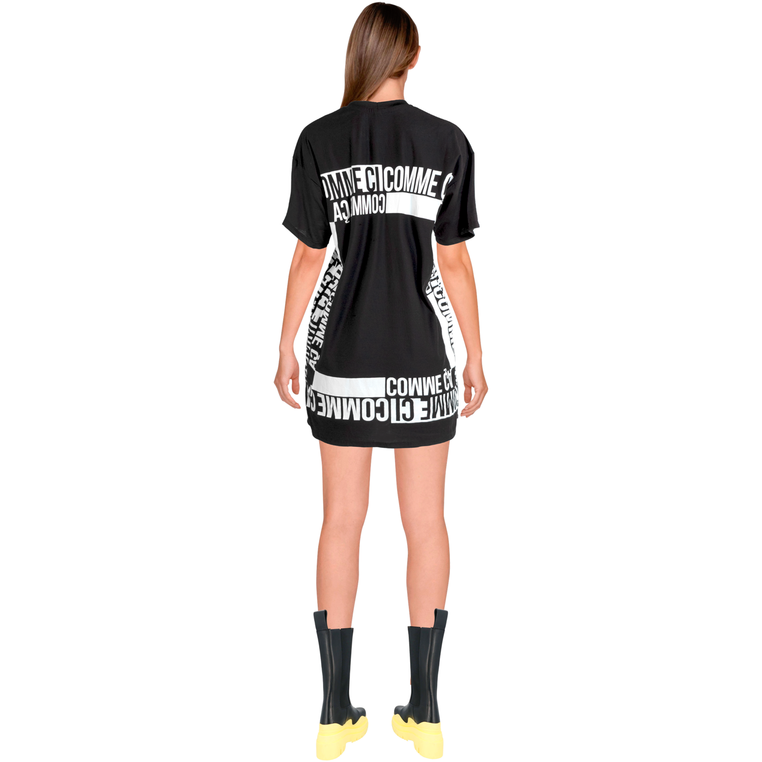 Comme Ci Comme Ca T-Shirt Dress- Black