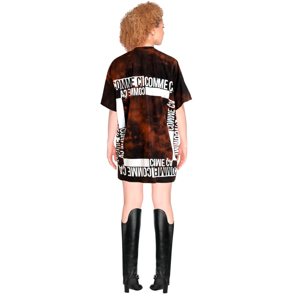 Comme Ci Comme Ca T-Shirt Dress- Bleach Dyed