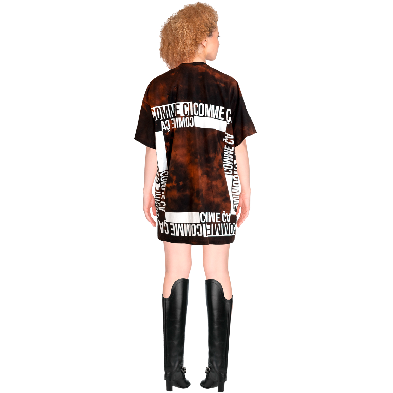 Comme Ci Comme Ca T-Shirt Dress- Bleach Dyed
