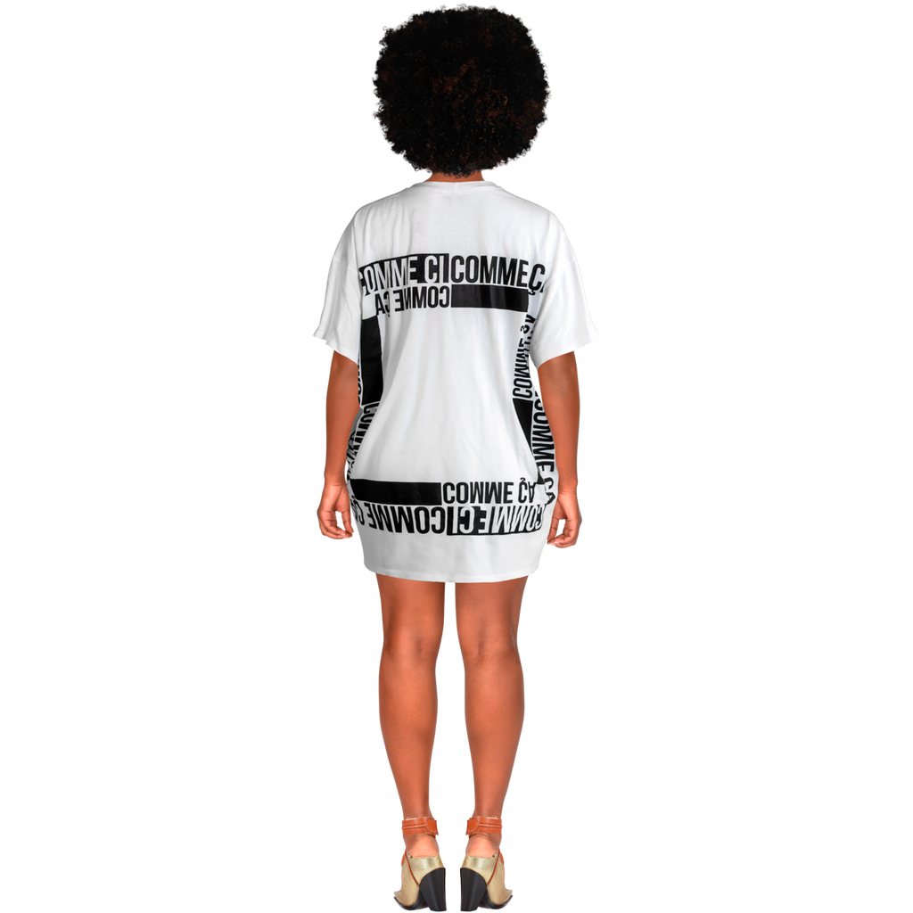 Comme Ci Comme Ca T-Shirt Dress- White