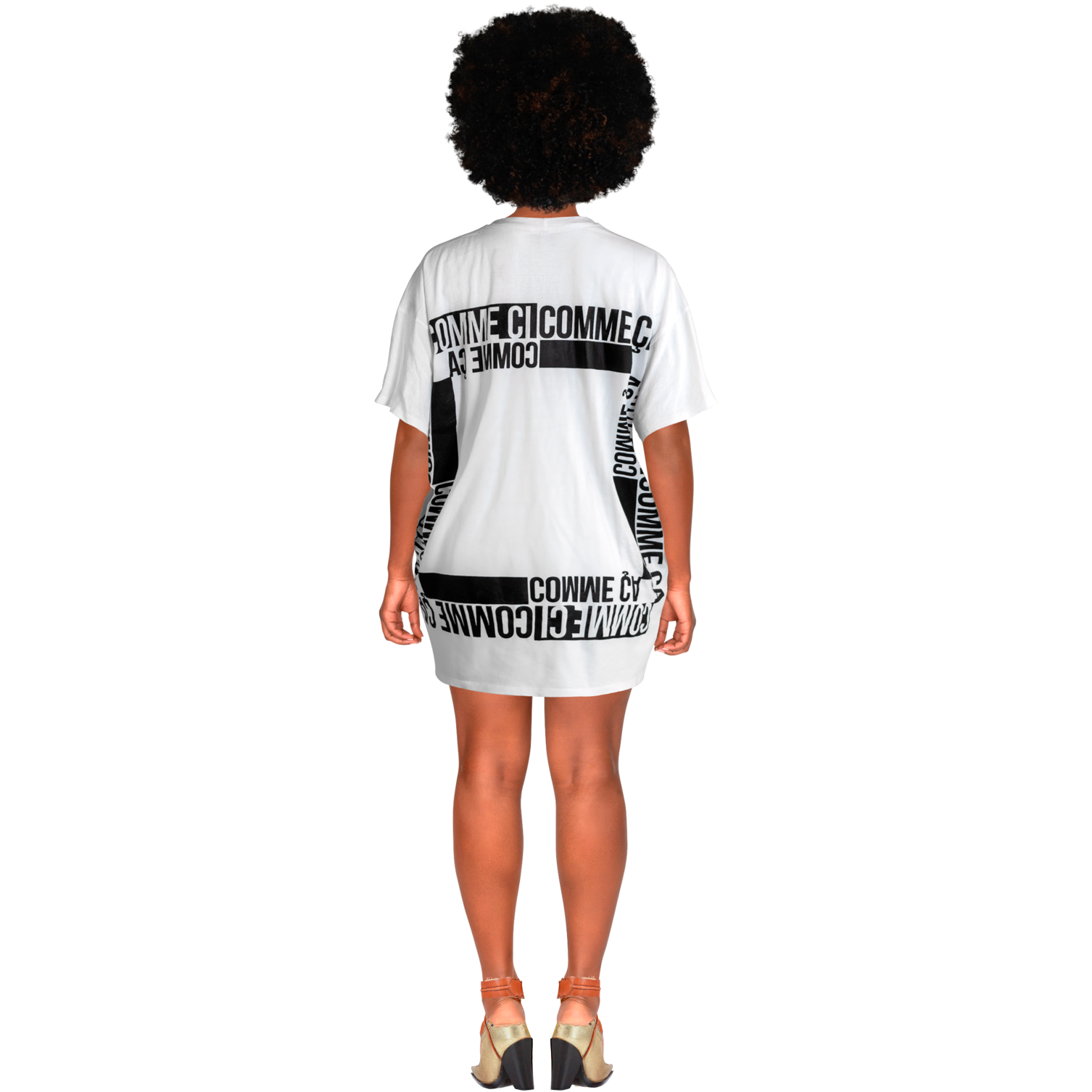 Comme Ci Comme Ca T-Shirt Dress- White