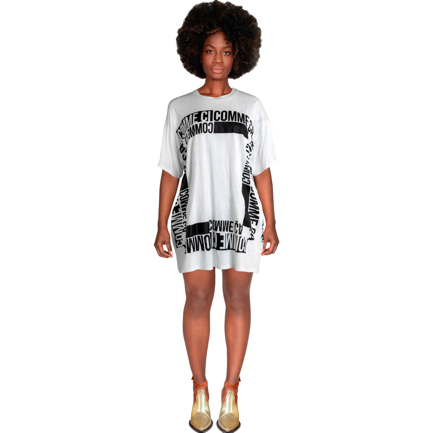 Comme Ci Comme Ca T-Shirt Dress- White