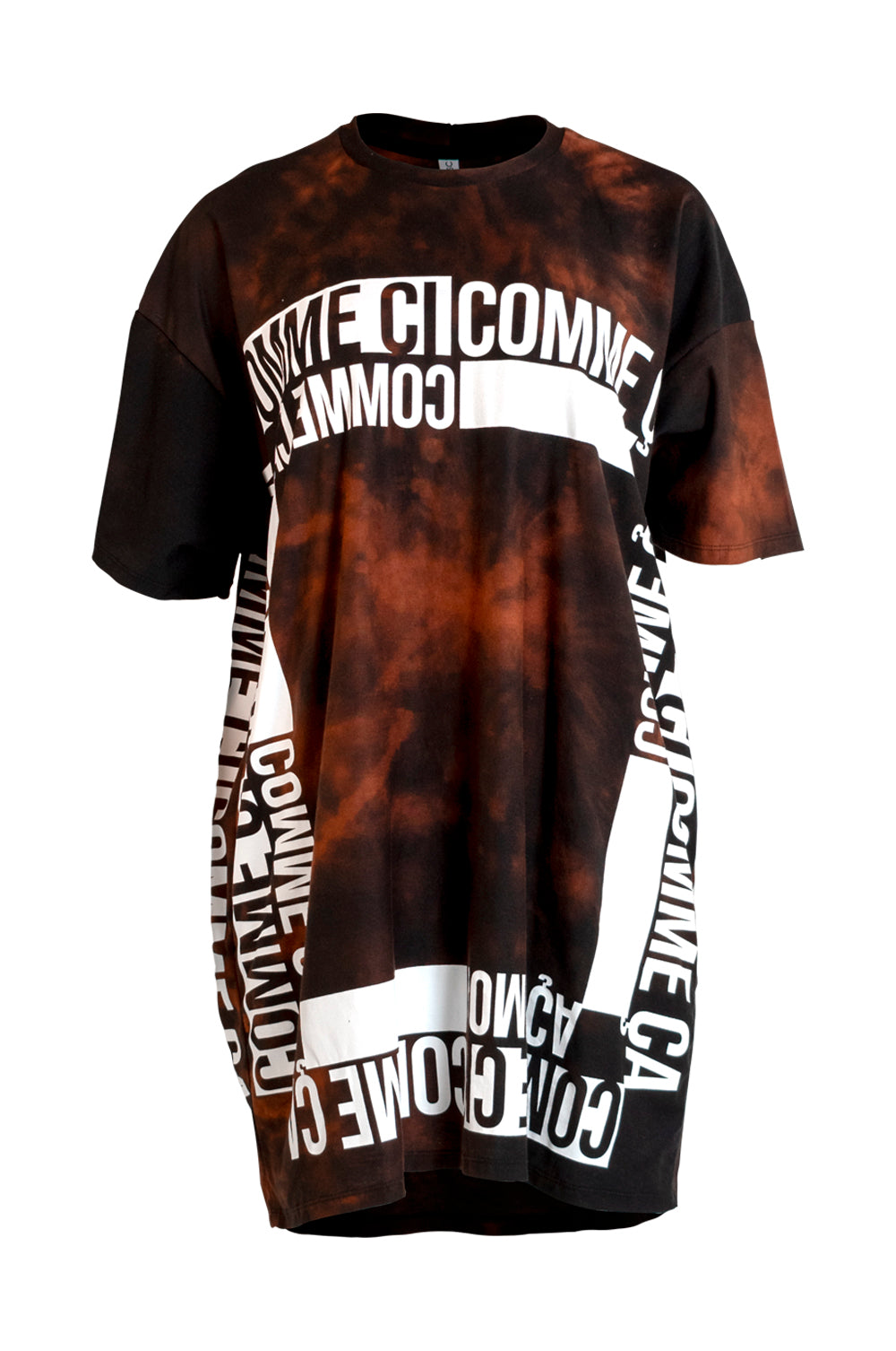 Comme Ci Comme Ca T-Shirt Dress- Bleach Dyed