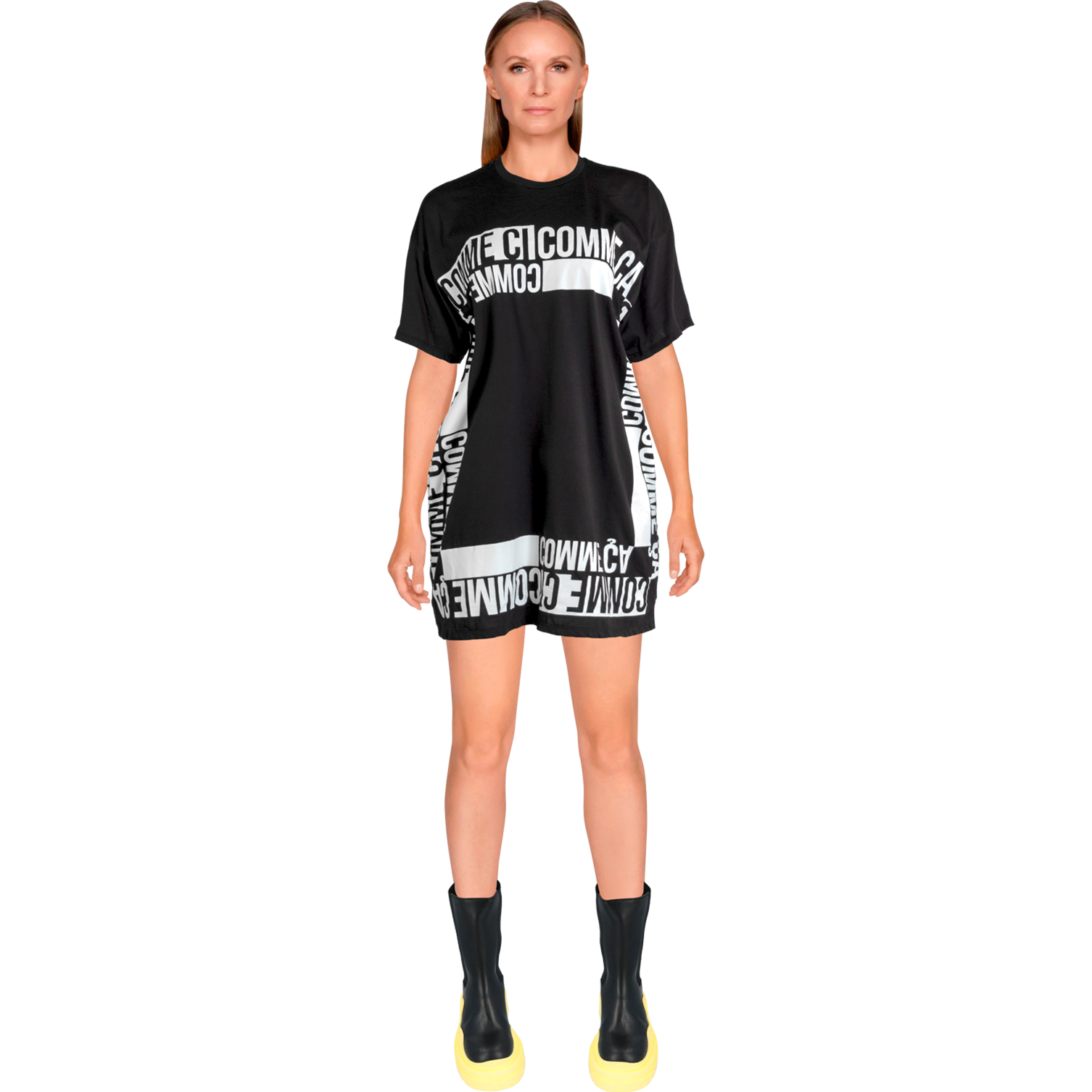 Comme Ci Comme Ca T-Shirt Dress- Black